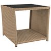 vidaXL 3-tlg. Garten-Essgruppe mit Kissen Beige Poly Rattan