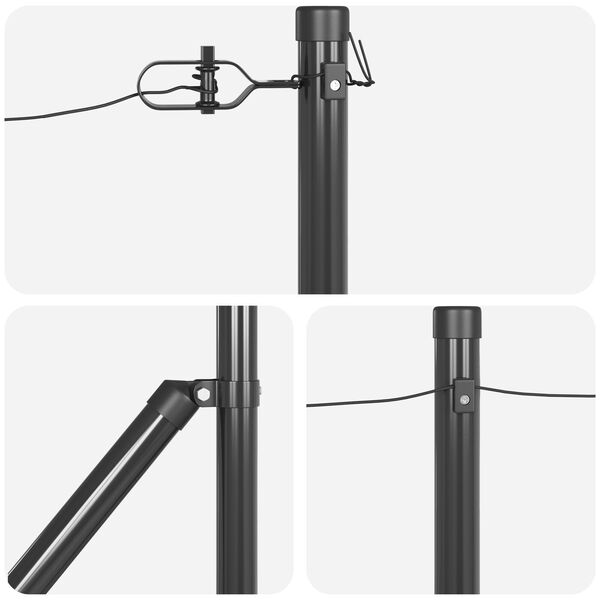 vidaXL Zaunpfosten Sonstiges 26 pcs Grau 3,2 x 3,2 x 60 cm Stahl