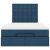 vidaXL Ottoman-Bett mit Matratze & LEDs Blau 120x190 cm Stoff