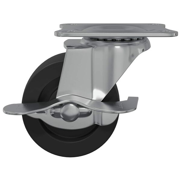 vidaXL Bockrolle 12 pcs Schwarz und Silber 50,7 x 50,7 x 24,4 mm