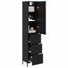 vidaXL Highboard Schwarz Eichen-Optik 34,5 x 34 x 180 cm Holzwerkstoff