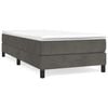 vidaXL Boxspringbett mit Matratze Dunkelgrau 90x190 cm Samt