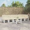 vidaXL Palettenkissen 7-tlg. Creme Stoff