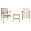 vidaXL 3-tlg. Bistro-Set mit Kissen Beige Poly Rattan Akazienholz