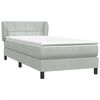 vidaXL Boxspringbett mit Matratze Hellgrau 80x210 cm Samt