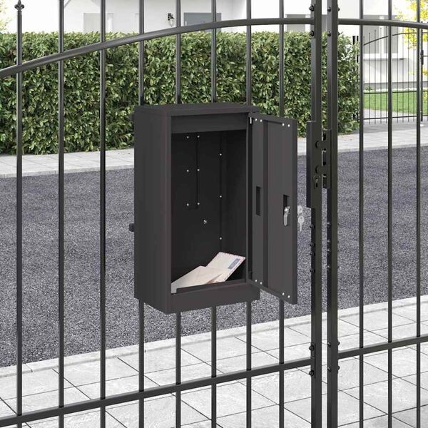 vidaXL Briefkasten Schwarz 30 x 23 x 55 cm Stahl