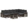 vidaXL Gartensofa-set 10 stk. Grau und Dunkelgrau Poly-Rattan