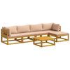 vidaXL Sofa-Set 6 stk. Natur Massivholz Akazie
