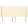 vidaXL Kopfteil mit Ohren Creme 183x16x118/128 cm Kunstleder
