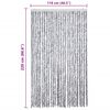 vidaXL Insektenschutz-Vorhang Weiß und Grau 118x220 cm Chenille