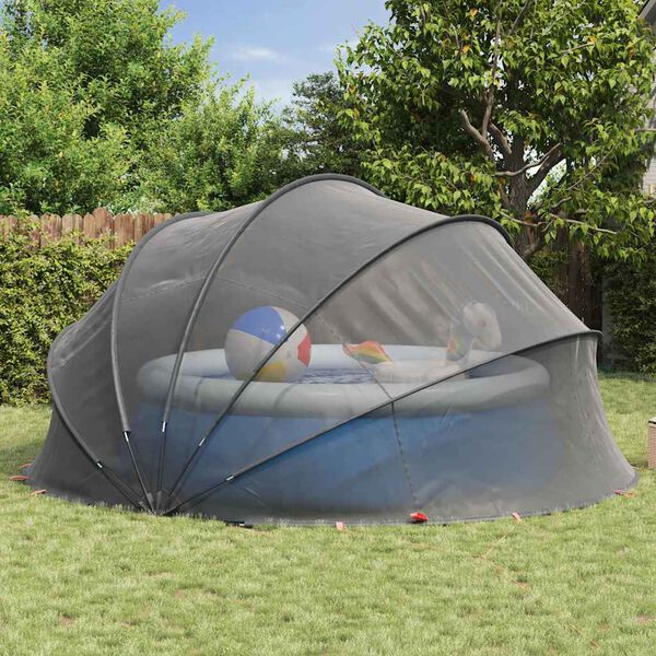 vidaXL Pool-Dome Schwarz 430 x 430 x 210 cm