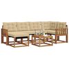 vidaXL Outdoor-Sofagarnitur mit Kissen 7 pcs Natur und Beige