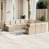 vidaXL 11-tlg. Garten-Sofagarnitur mit Kissen Beige Poly Rattan