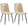 vidaXL Esszimmerst&uuml;hle 2 Stk. Creme Kunstleder
