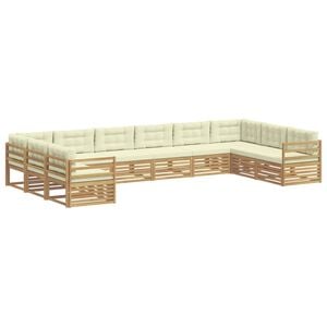 vidaXL Sofagarnituren 10 stk. Wei&szlig; und Creme Polyester