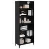 vidaXL Highboard Schwarz Eichen-Optik 69,5 x 34 x 180 cm Holzwerkstoff