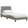 vidaXL Bett mit Matratze Taupe 90x200 cm Stoff