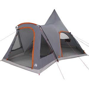 vidaXL Teepee Zelt f&uuml;r 5 Personen Grau und Orange 545 x 450 x 295 cm
