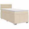 vidaXL Boxspringbett mit Matratze Creme 100 x 200 cm Stoff