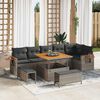 vidaXL Gartensofa-set mit Kissen 11 pcs Grau Poly-Rattan