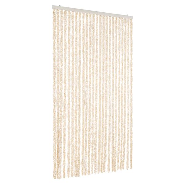 vidaXL Fliegenvorhang Beige und Wei&szlig; 100x200 cm Chenille