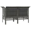 vidaXL Garten-Ecksofas mit Kissen 2 Stk. Grau Poly Rattan