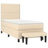 vidaXL Boxspringbett mit Matratze Creme 100x200 cm Stoff