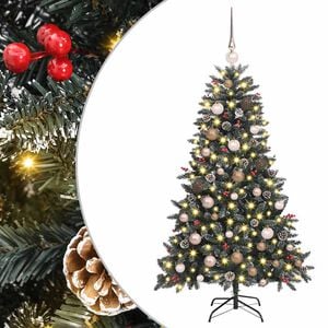 vidaXL K&uuml;nstlicher Weihnachtsbaum Gr&uuml;n 150 cm PVC, Plastik und Stahl