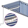 vidaXL Markise Manuell Einziehbar mit Rollo & LED 6x3 m Blau & Weiß