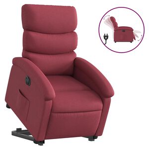 vidaXL Relaxsessel mit Aufstehhilfe Elektrisch Weinrot Stoff