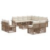vidaXL Gartensofa-set 12 pcs Beige und Cremewei&szlig; Poly-Rattan