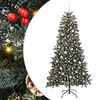 vidaXL K&uuml;nstlicher Weihnachtsbaum Gr&uuml;n 210 cm PVC, Plastik und Stahl