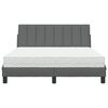 vidaXL Bett mit Matratze "Hanko" Dunkelgrau 140x200 cm Stoff