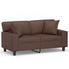 vidaXL 2-Sitzer-Sofa mit Kissen Braun 120 cm Kunstleder