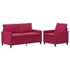 vidaXL Sofa Set 2 Stk. Weinrot Samt