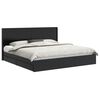 vidaXL Bettgestell mit Stauraum und Kopfteil Schwarz 200 x 200 cm