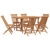 vidaXL Garten Essgruppe 7 pcs Braun Massivholz Teak