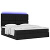 vidaXL Ottoman-Bett mit Matratze & LEDs Schwarz 160x200 cm Stoff