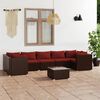 vidaXL 8-tlg. Garten-Lounge-Set mit Kissen Poly Rattan Braun