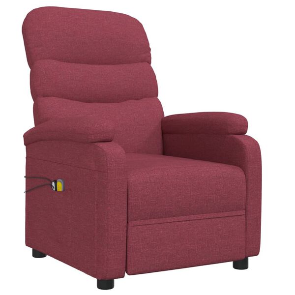 vidaXL Massagesessel Elektrisch Weinrot Stoff