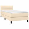 vidaXL Boxspringbett mit Matratze Creme 80x200 cm Stoff