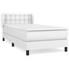 vidaXL Boxspringbett mit Matratze Wei&szlig; 100x200 cm Kunstleder