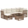 vidaXL Gartensofa-set 7 pcs Beige Poly-Rattan