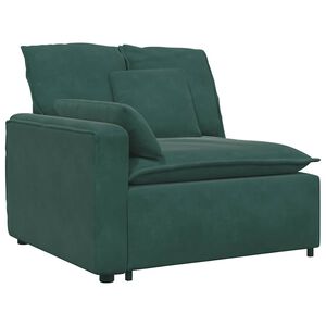 vidaXL Modulares Sofa Endmodul mit Armlehne Kissen Dunkelgr&uuml;n 100 cm