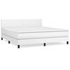 vidaXL Boxspringbett mit Matratze Wei&szlig; 180x200 cm Kunstleder