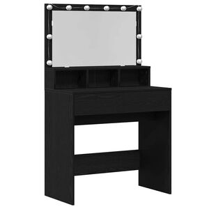 vidaXL Schminktisch Schwarz Eichen-Optik 80 x 41 x 134,5 cm