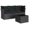 vidaXL 4-tlg. Garten-Sofagarnitur mit Kissen Schwarz Poly Rattan