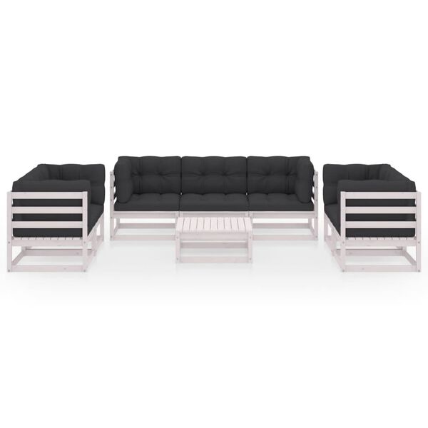 vidaXL 8-tlg. Garten-Lounge-Set mit Kissen Kiefer Massivholz