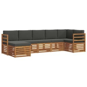 vidaXL Outdoor-Sofagarnitur 7 Stk. Natur und Anthrazit