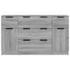 vidaXL 3-tlg. Sideboard-Set Grau Sonoma Holzwerkstoff